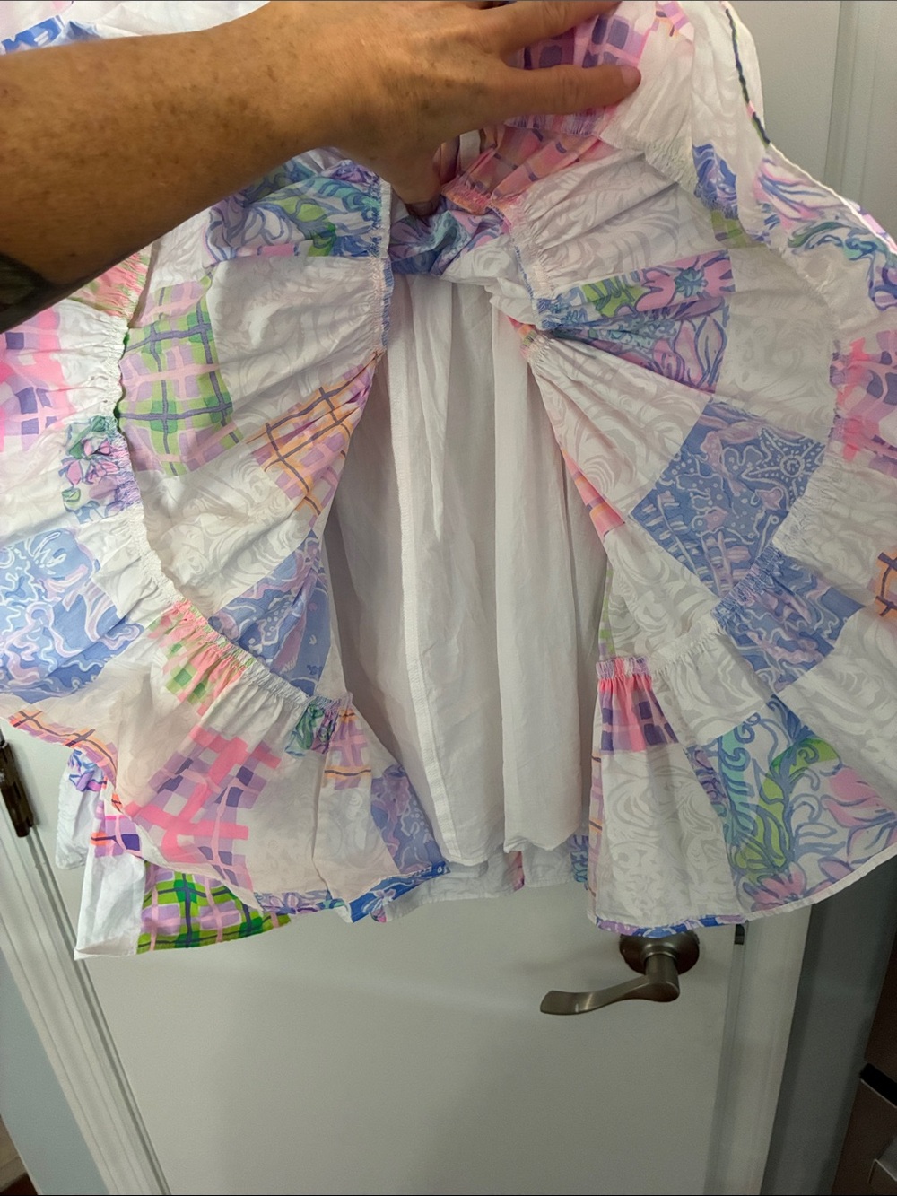 Lilly Pulitzer Patchwork Mini Dress in White, Pink, Blue, Green - Picture 5 of 5